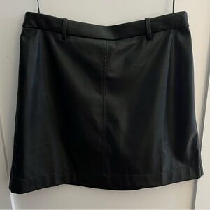 J.Crew black trouser mini skirt in faux leather size 2
